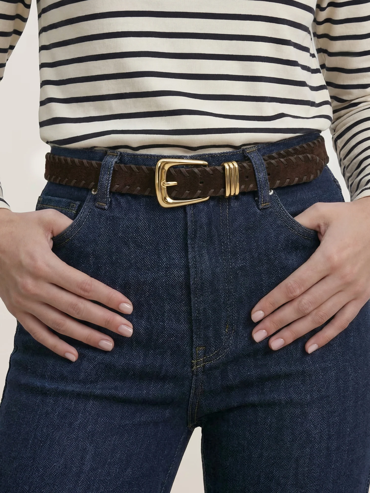 Arch Suede Whipstitch Belt - Image 2