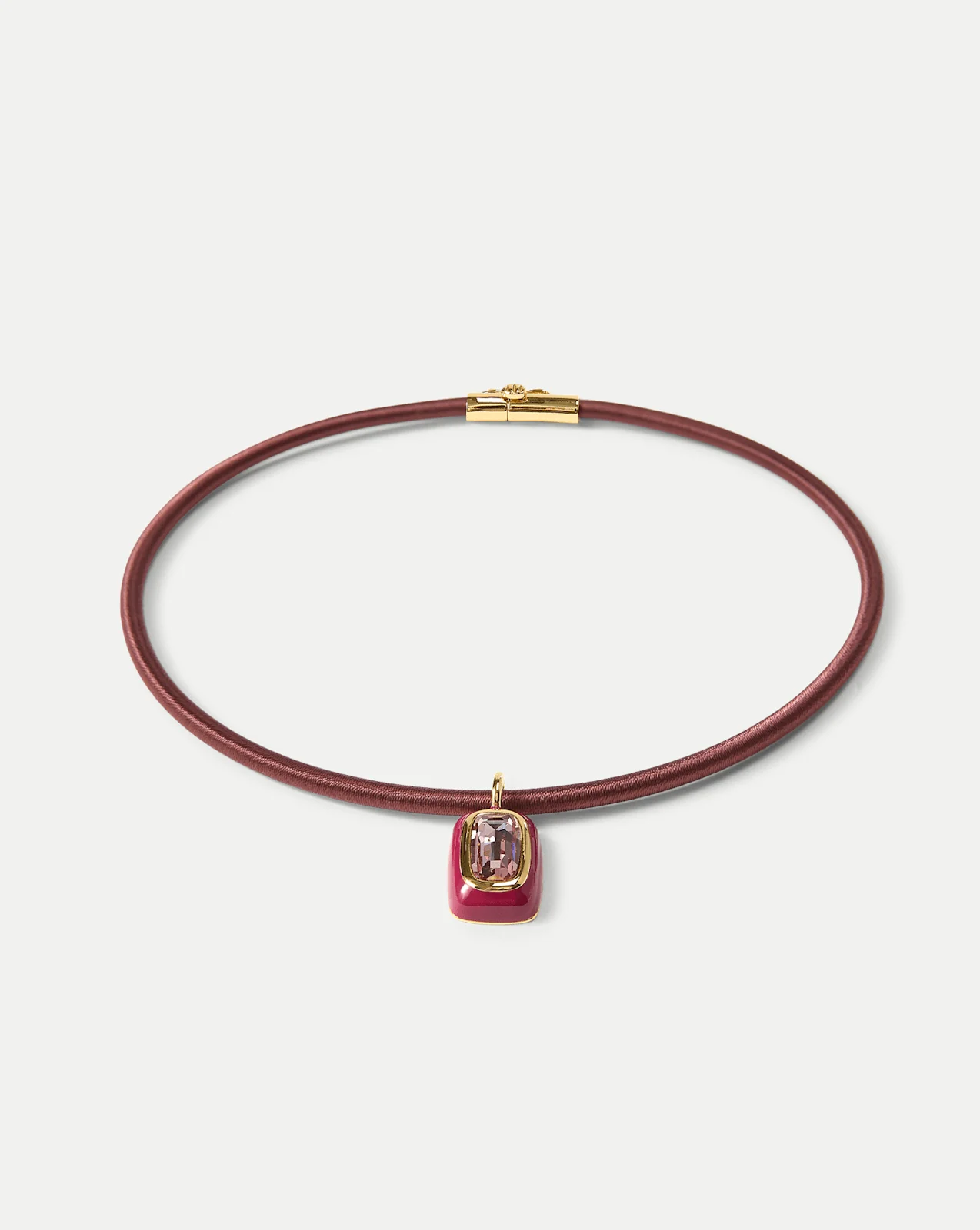 Burgundy Cord Pendant Necklace - Image 3