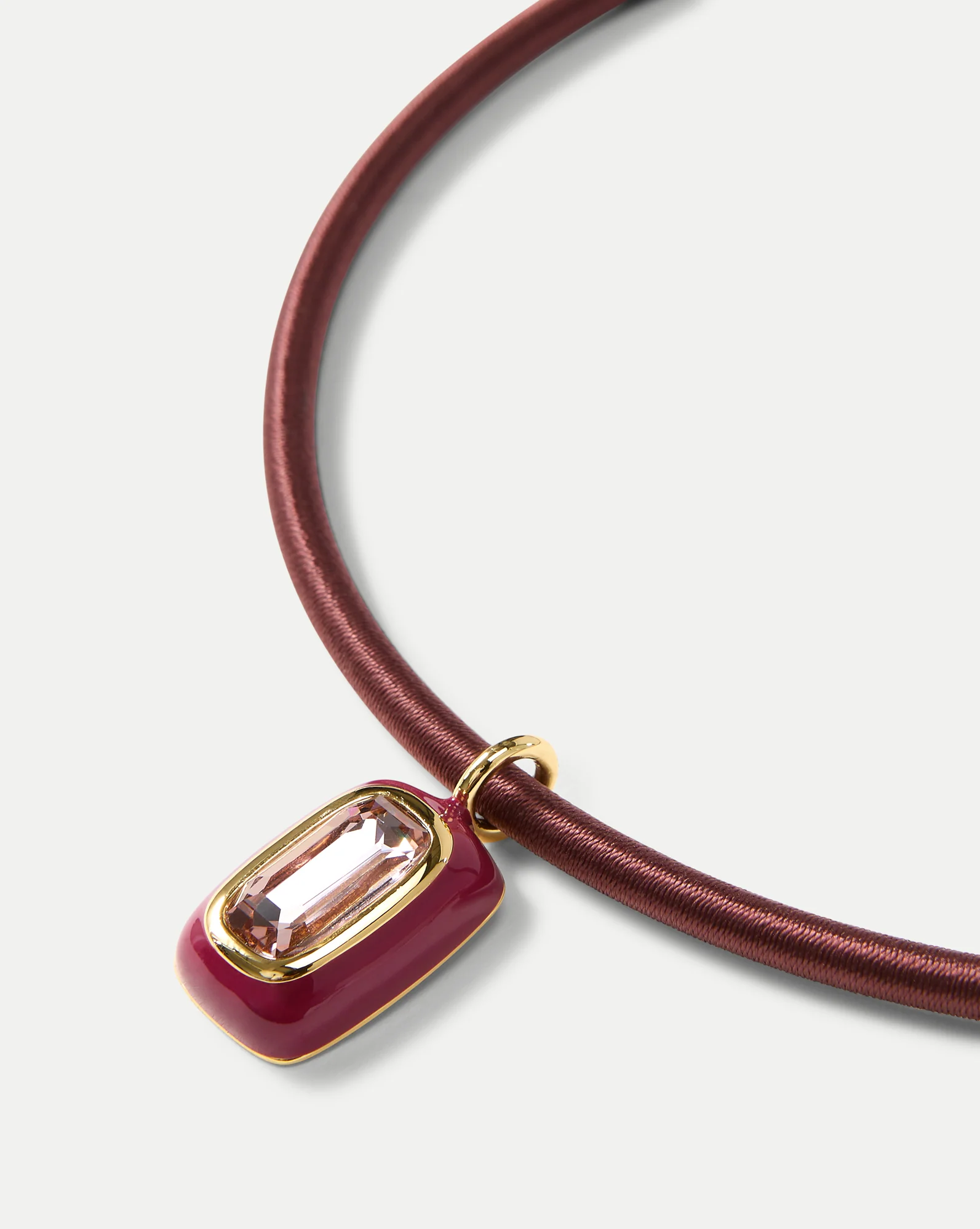 Burgundy Cord Pendant Necklace - Image 4