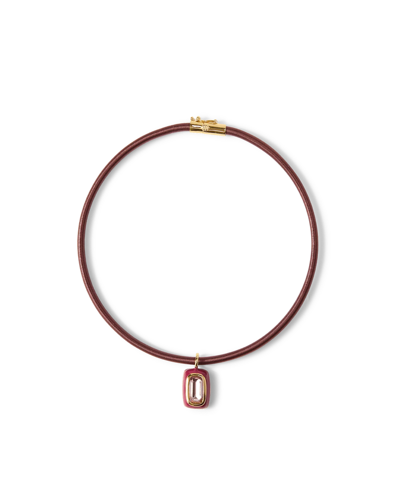 Burgundy Cord Pendant Necklace - Image 6