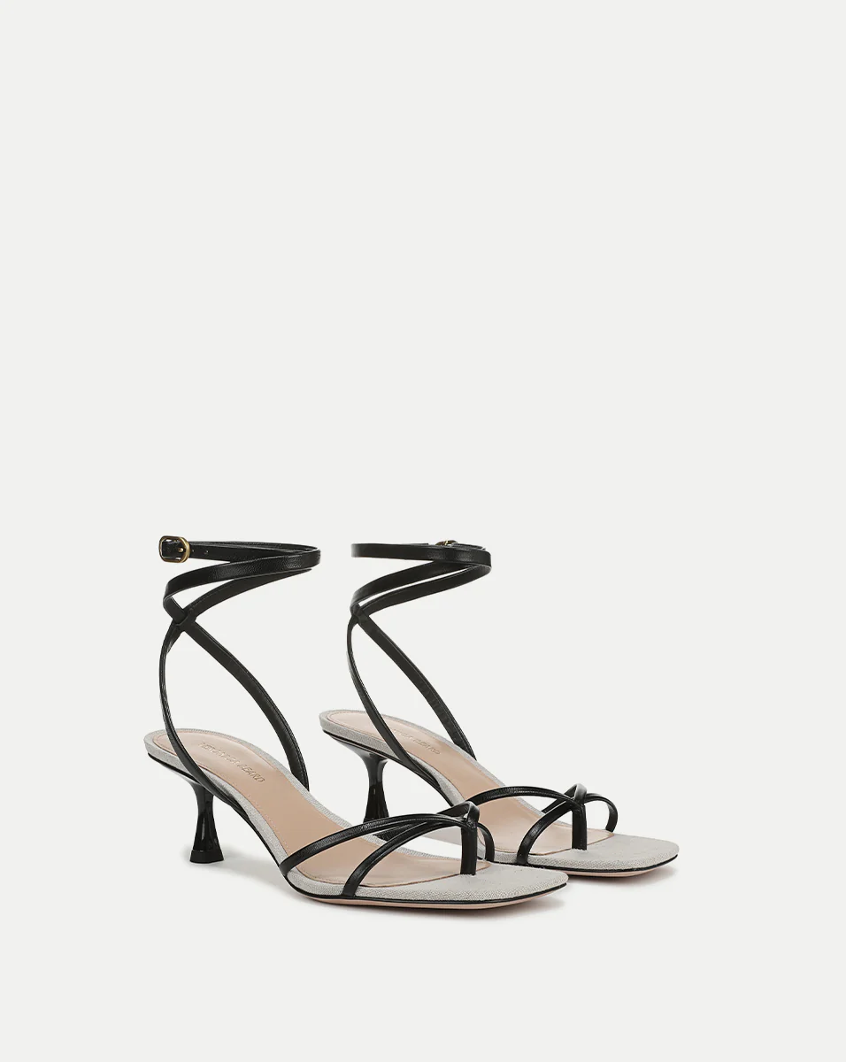 Caterina Leather Ankle-Wrap Sandal - Image 3