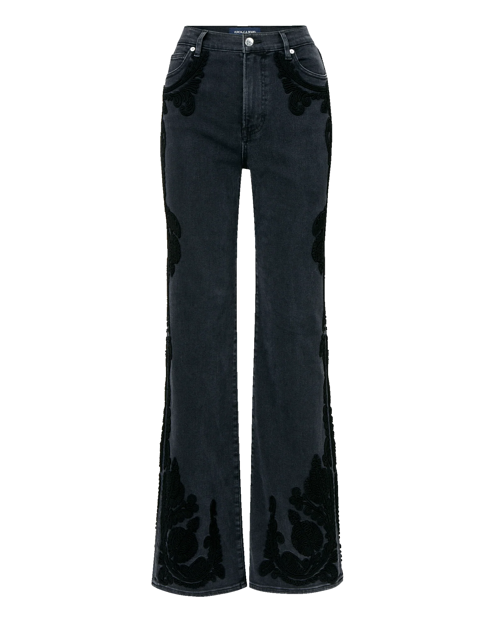 Crosbie Embroidered Slim Wide-Leg Jean - Image 8