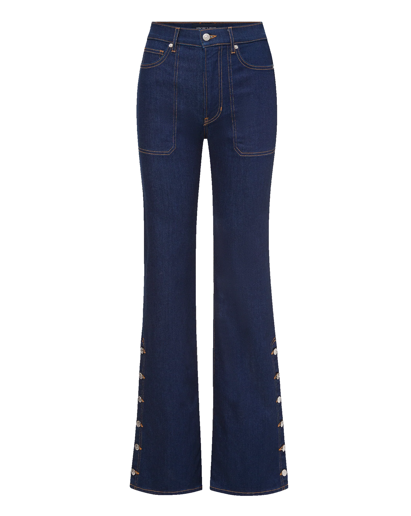 Crosbie Slim Wide-Leg Button-Seam Jean - Image 6
