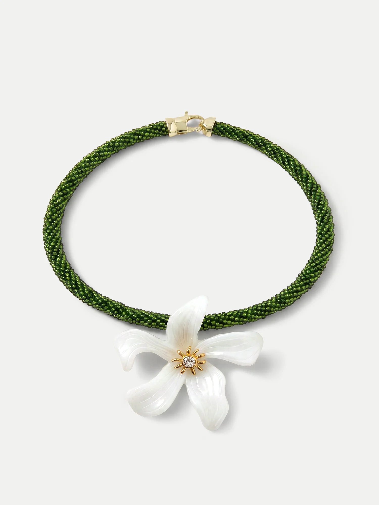 Flower Pendant Beaded Necklace - Image 3