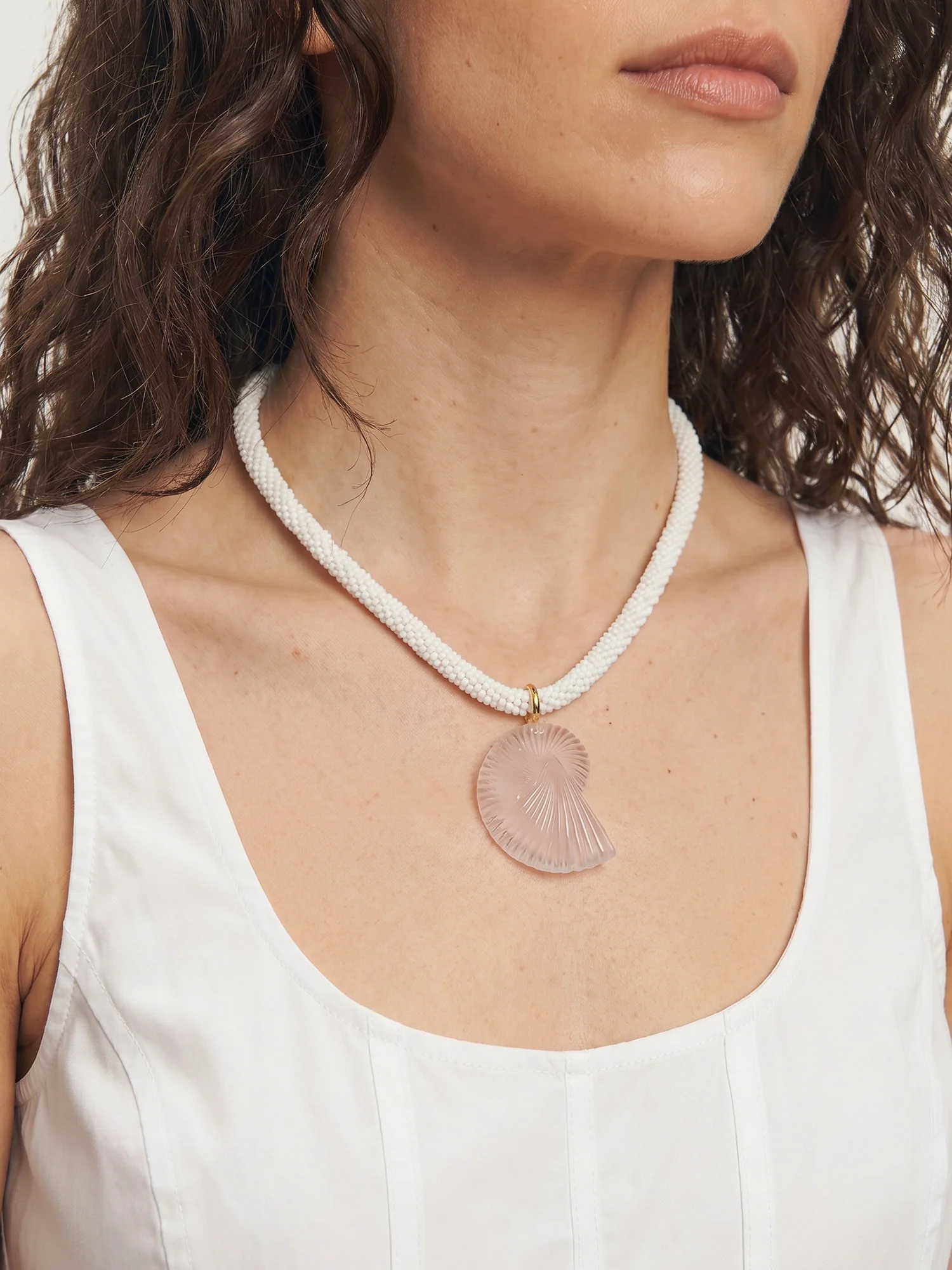 Nautilus Shell Beaded Necklace - Image 2