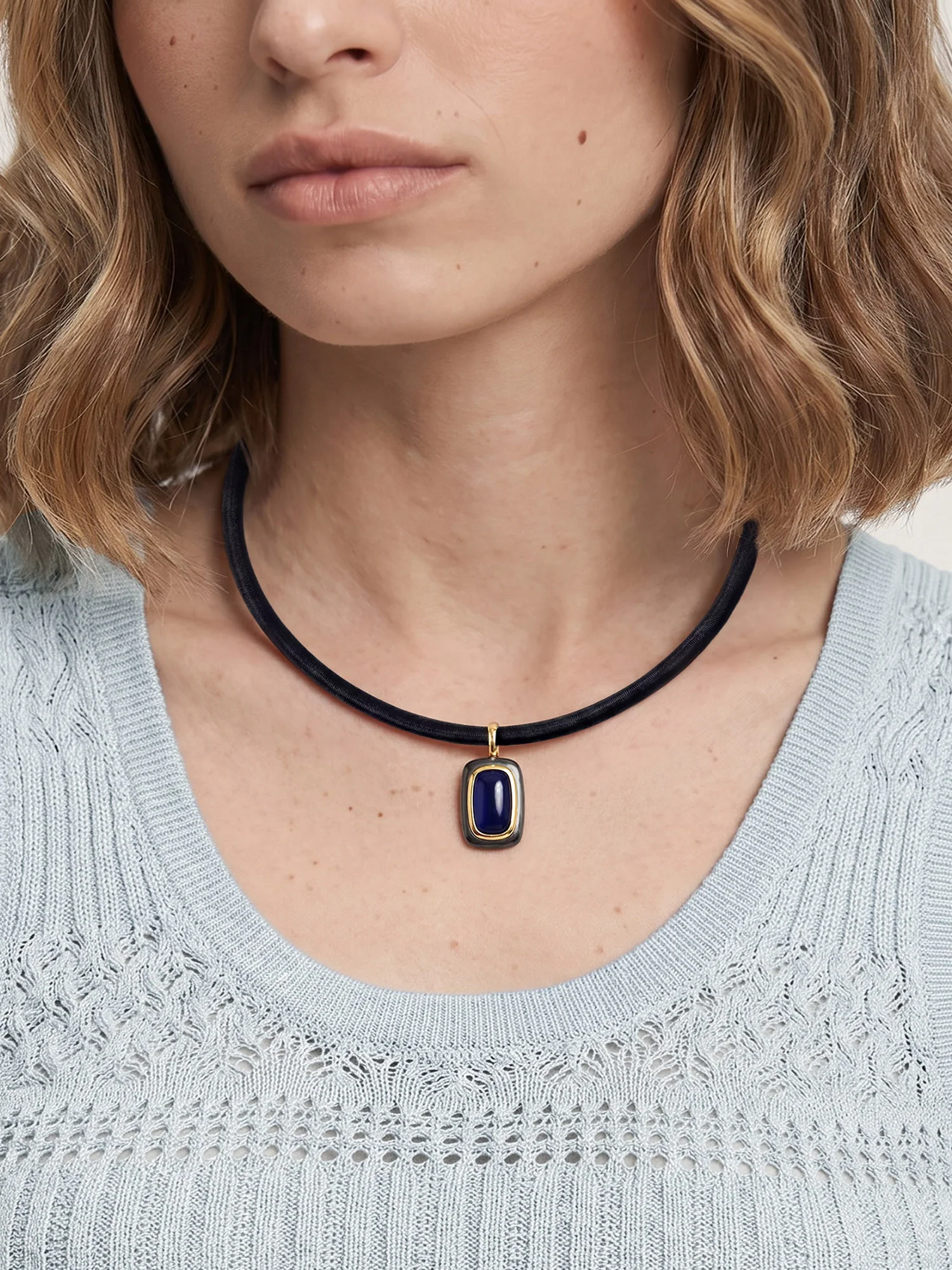 Rectangle Doublet Pendant Necklace - Image 2