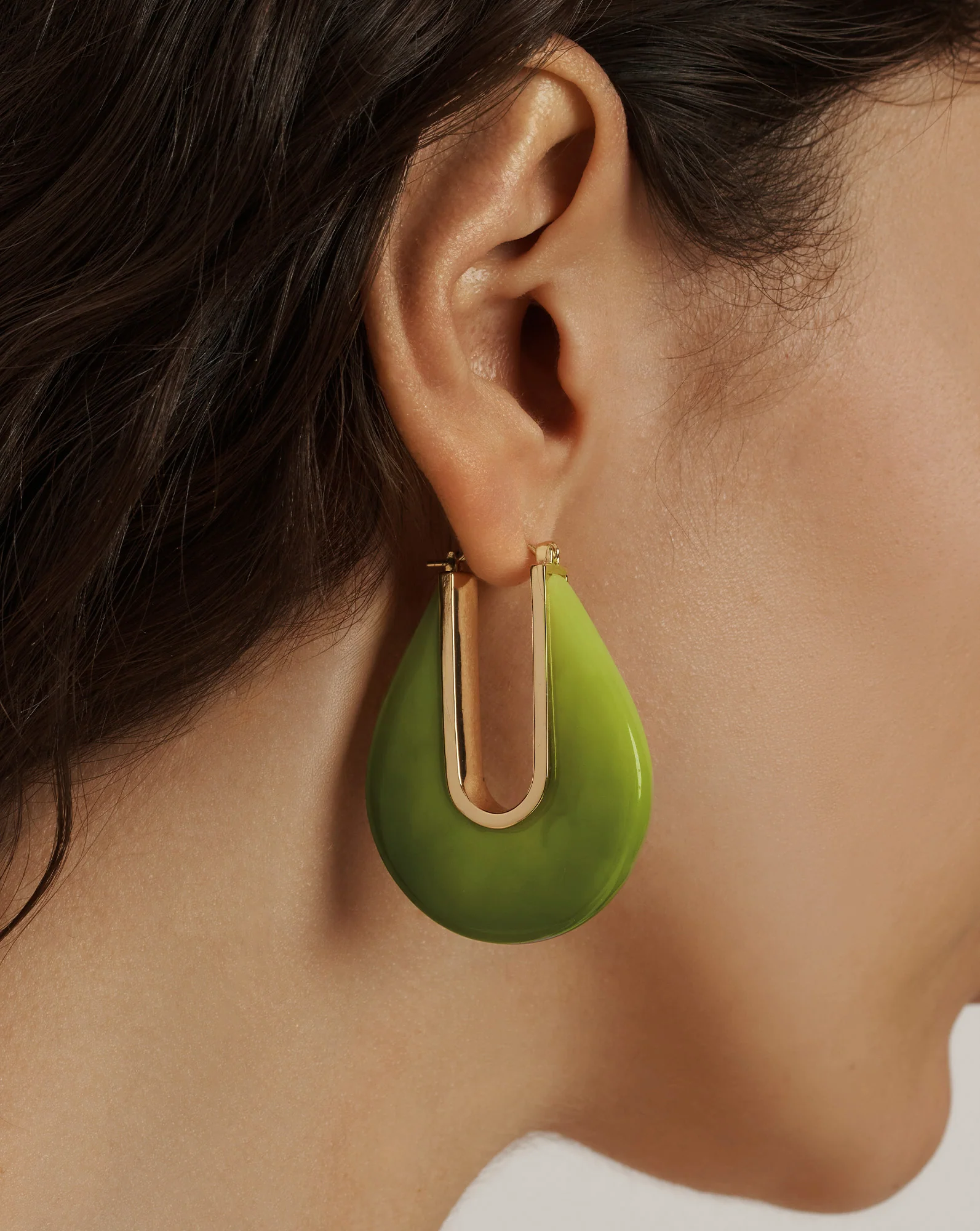 Resin Drop Hoop Earring - Image 2
