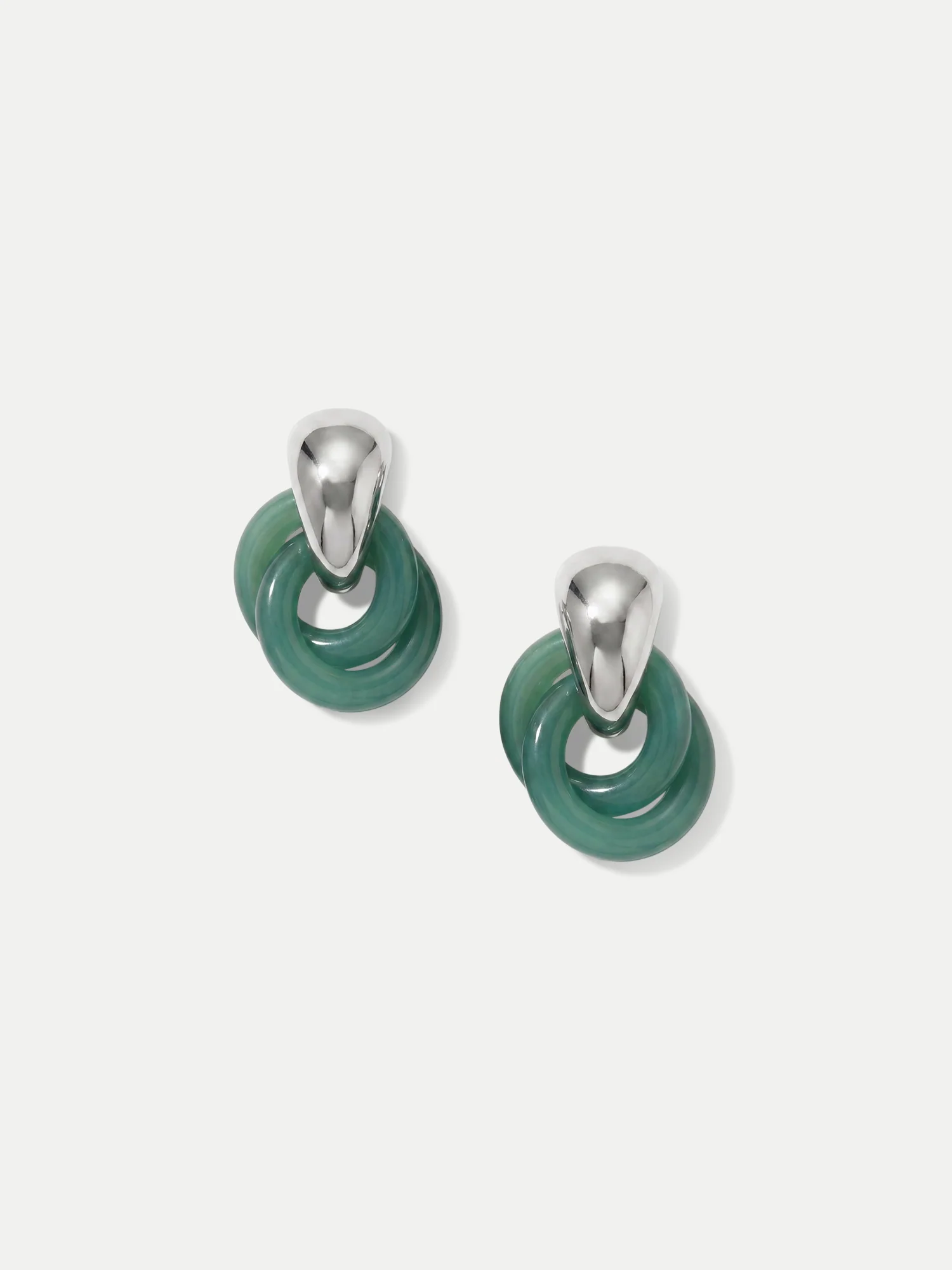 Resin Link Drop Hoop Earring