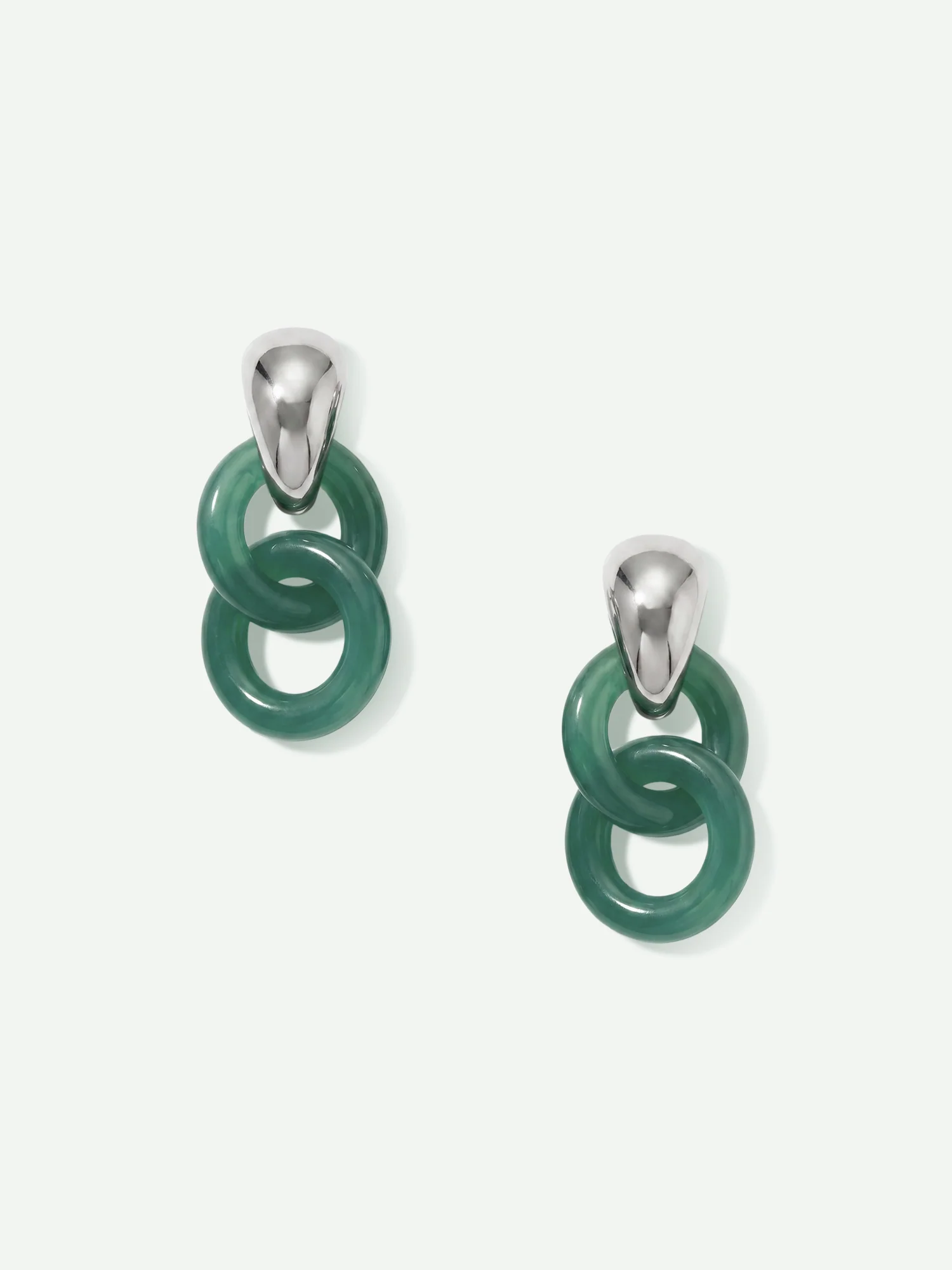 Resin Link Drop Hoop Earring - Image 3