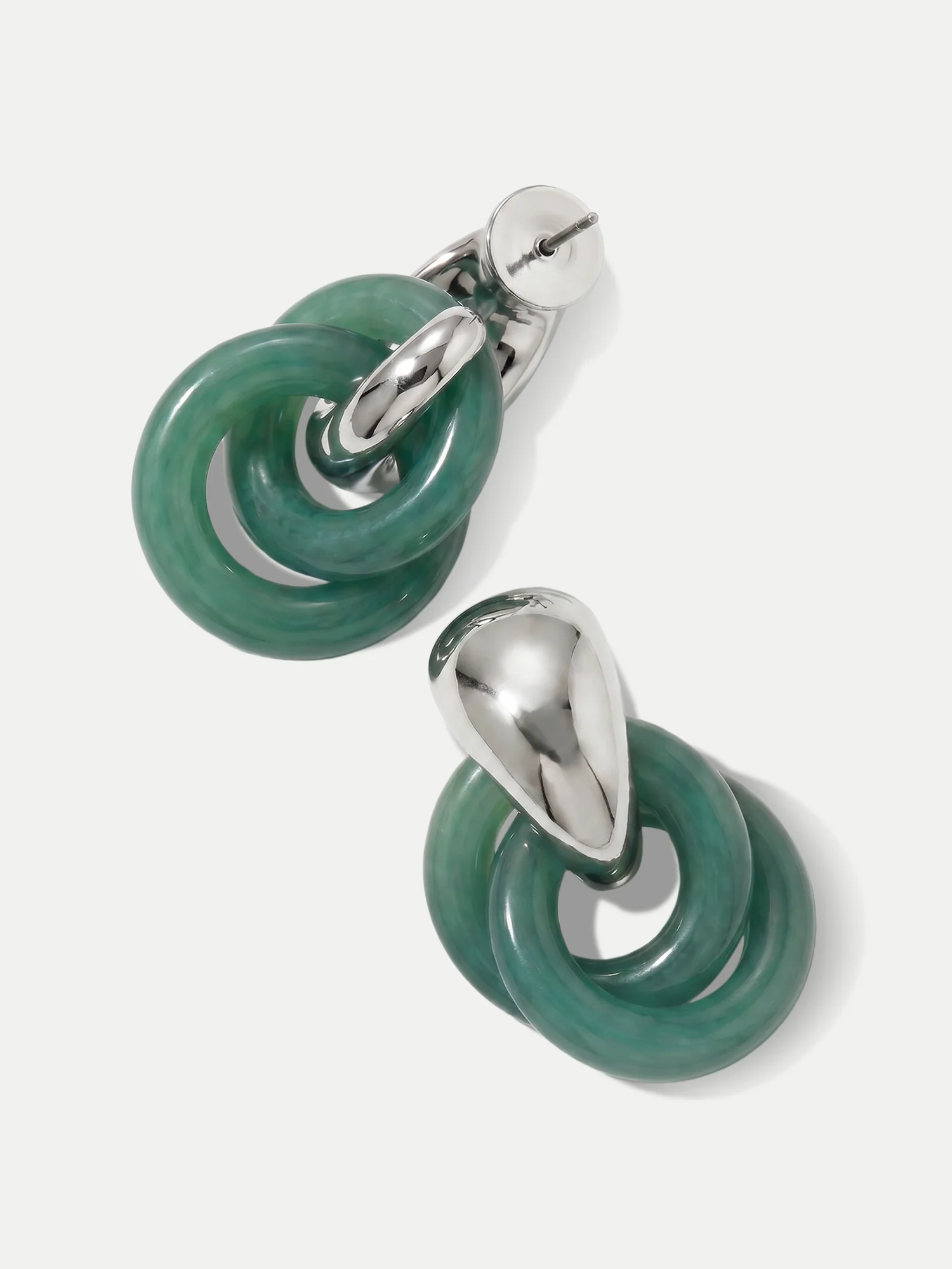 Resin Link Drop Hoop Earring - Image 5
