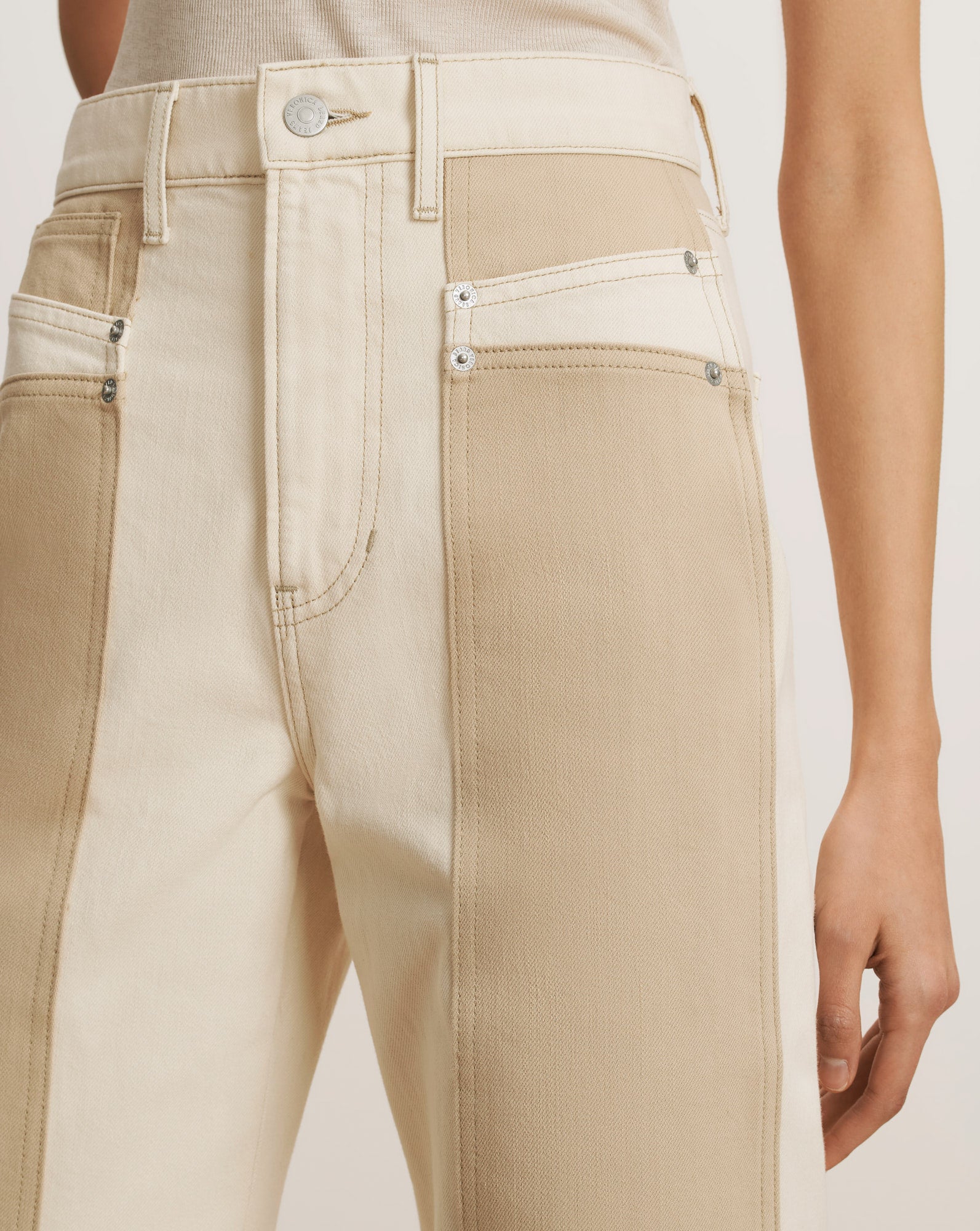 Taylor Color-Block Wide-Leg Jean - Image 6