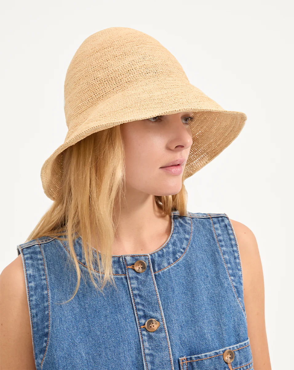 Teagan Raffia Straw Bucket Hat - Image 3