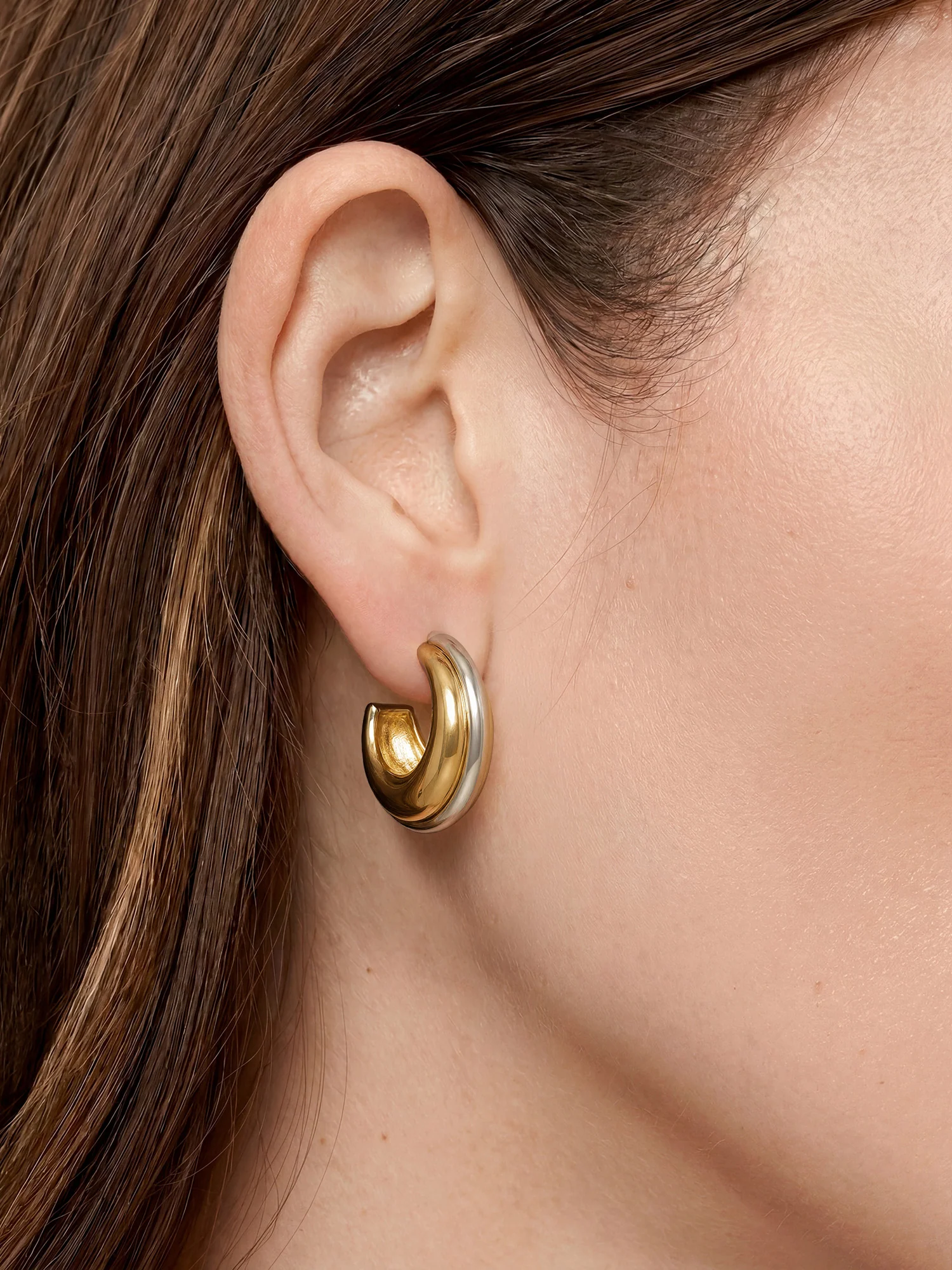 Two-Tone Hoop Earring - Image 2