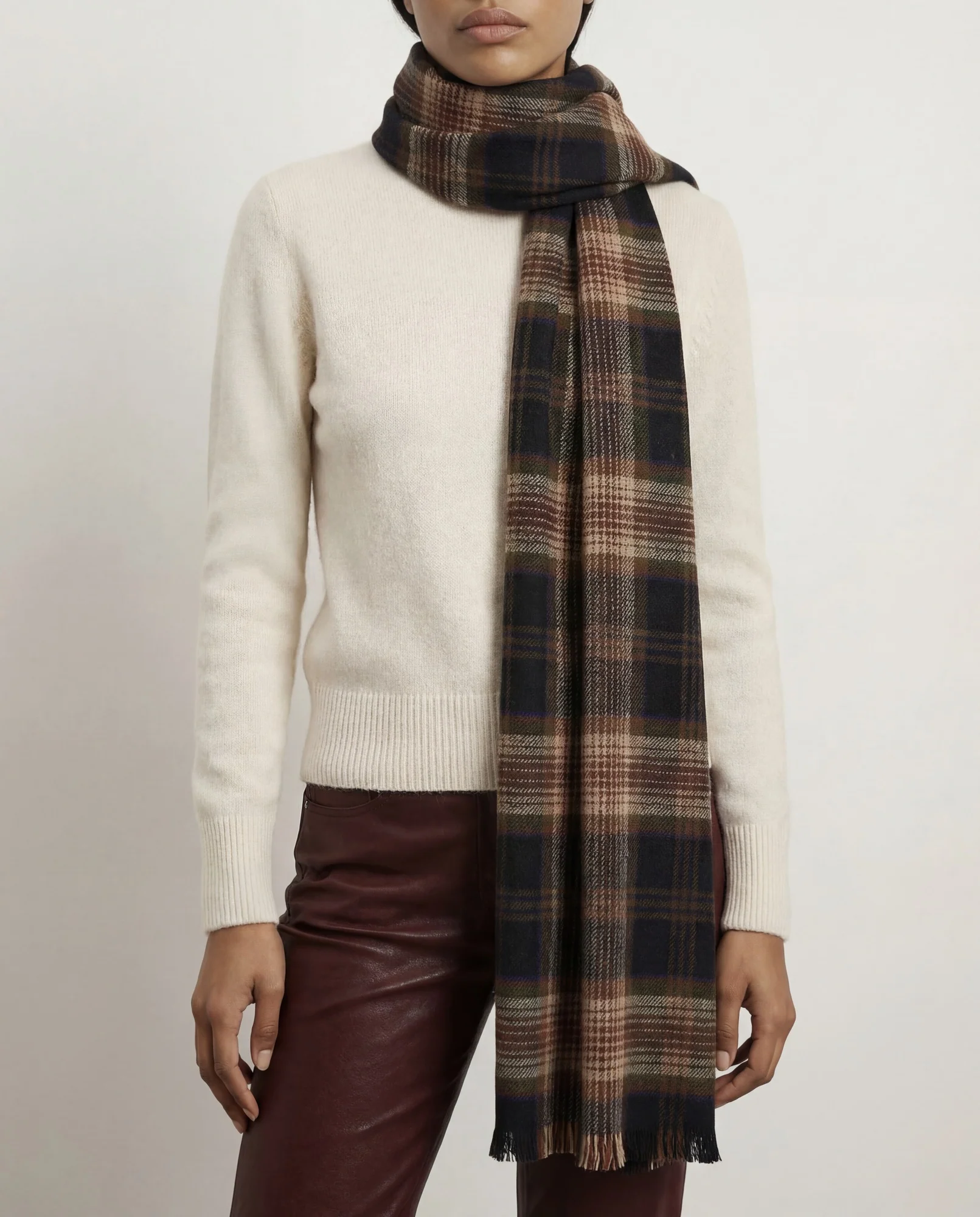 Plaid Wool Scarf - Image 2